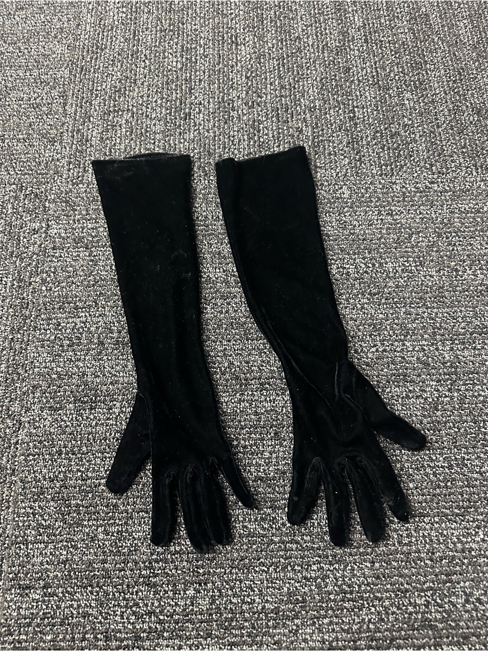 Black Velvet Long Opera Gloves for Women